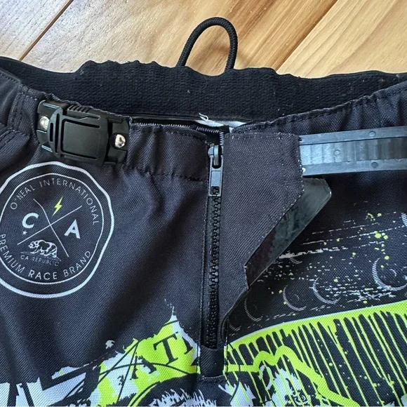EUC O'Neal Graphic Motocross Element Pants Black, White & Neon Yellow Youth 5/6 - Picture 5 of 11